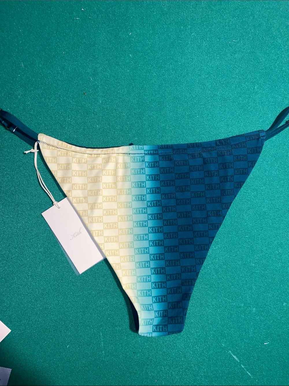 Kith Ombre Checker Bikini Bottom - Teal & Cream